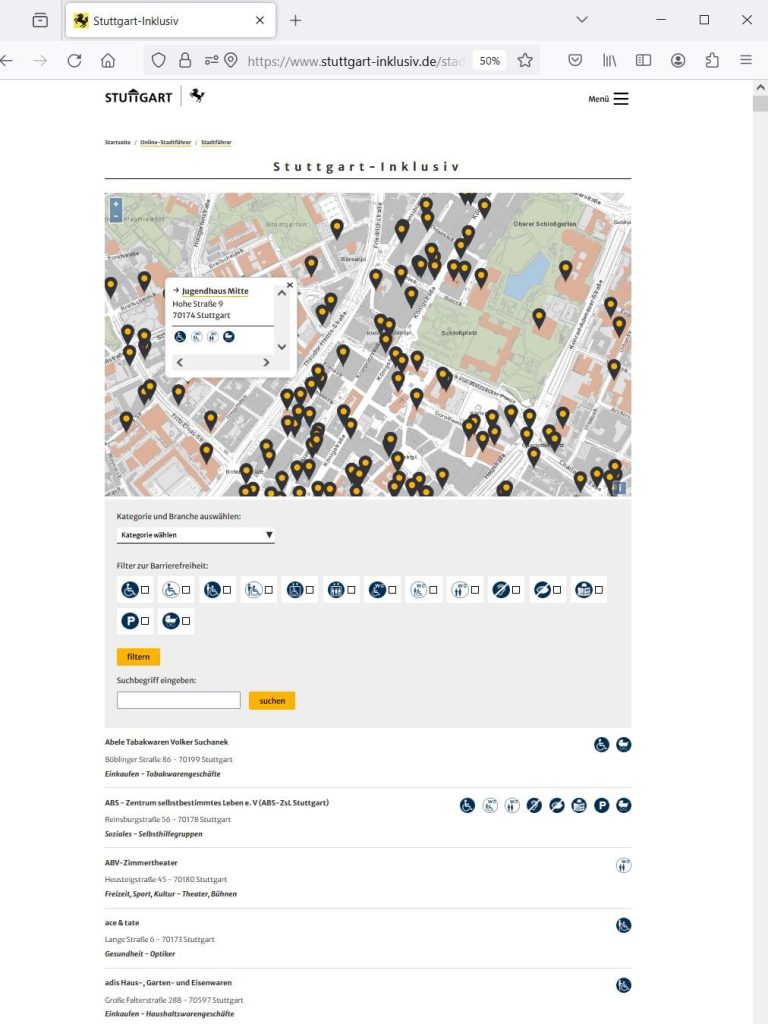 Bild zeigt Screenshot von stuttgart-inklusiv.de