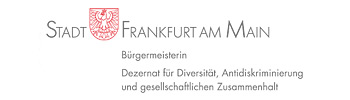 Logo Stadt Frankfurt, Dezernat II - Bürgermeisterin, Diversität, Antidiskriminierung und gesellschaftlicher Zusammenhalt